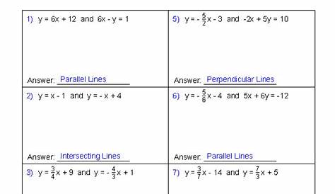math worksheet parallel perpendicular lines