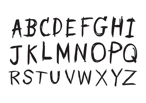 Hand Drawn Letters Font Written With A Pen 645579 Vector Art At Vecteezy