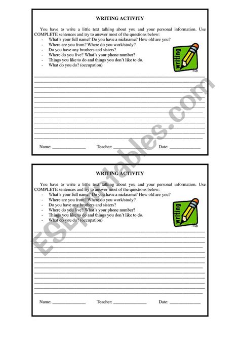 Printable Task Worksheet