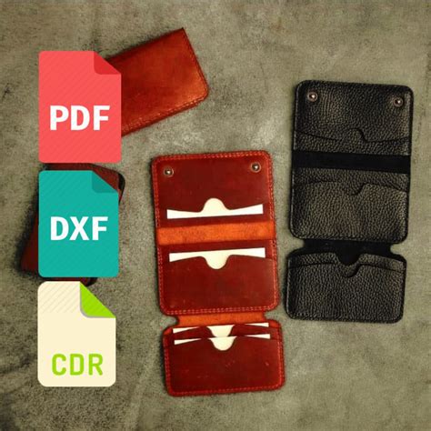Leather Card Holder Template And Pattern For Laser Cut And Print Cdr Dxf