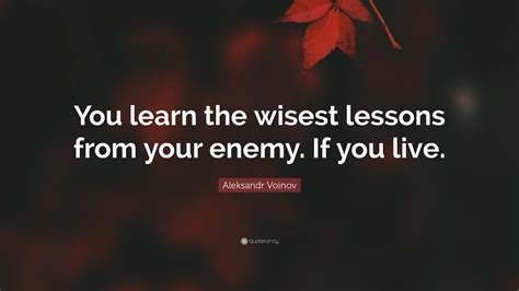 Aleksandr Voinov Quote You Learn The Wisest Lessons From Your Enemy