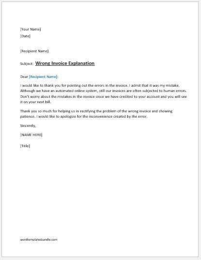 Be it a letter of explanation for visitor visa, student visa, work visa or even permanent residency for canada, this article is the exact thing you. Wrong Invoice Explanation Letter MS Word | Formal Word ...
