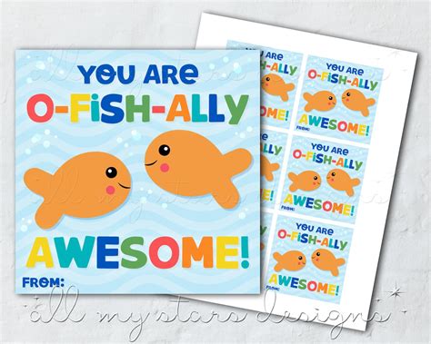 Printable You Are O Fish Ally Awesome Tag Instant Download Cute