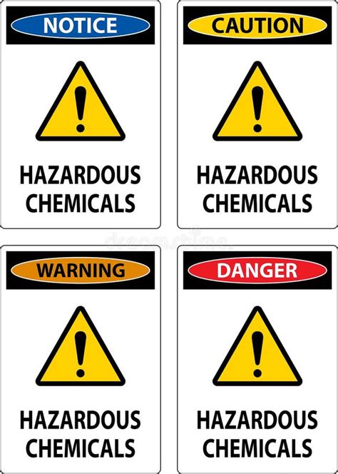 Hazardous Chemicals Sign On White Background Stock Vector