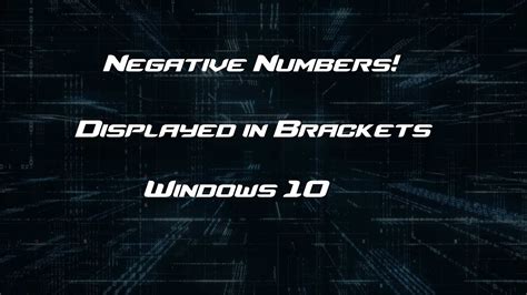 How To Display Negative Numbers In Brackets Using Excel Youtube