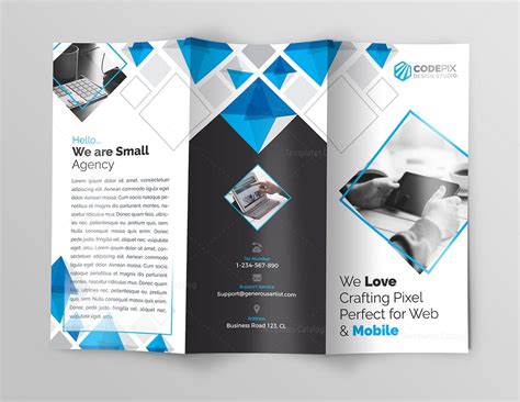 Indigo Corporate Tri Fold Brochure Template 000777 Template Catalog