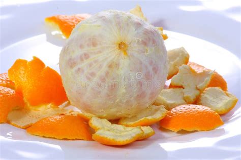 Peeled Orange On A Plate Stock Photo Image Of Skin Food 3591870