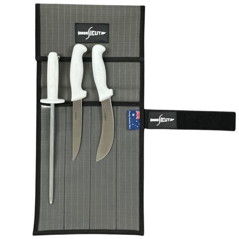 Sicut 4 Piece Standard Knife Package White Handle Aussie Outback