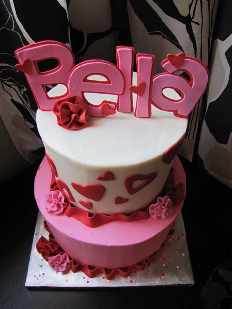 Variations include cupcakes, cake pops, pastries, and tarts. Valentine Birthday Cake! - Buttercream cake with fondant accents! in 2020 | Little girl cakes ...