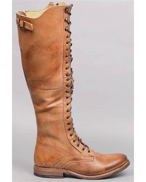 Bed Stu Women S Della Tall Lace Up Boots Round Toe Country Outfitter
