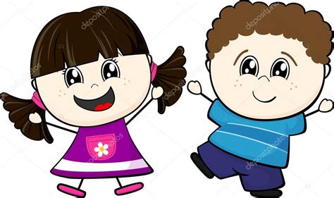 Los Niños De Dibujos Animados — Vector De Stock © Hayaship 56399459