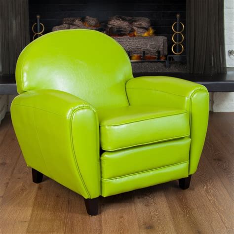 Shop David Lime Green Leather Club Chair By Christopher Knight Home