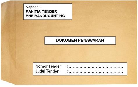Sebut Harga Sampul Surat Berlakri Tender / Contoh Sampul Surat Tender