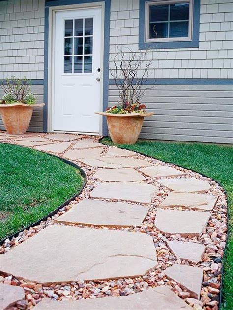 Call utility locating service to make sure it's safe to dig where you are installing pavers. 3 Walkway Designs You Can Easily Install Yourself | Flagstone walkway, Stone walkway, Garden paths