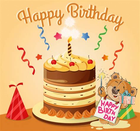 Birthday card with the inscription. Happy Birthday (animated GIF eCard) - Megaport Media ...