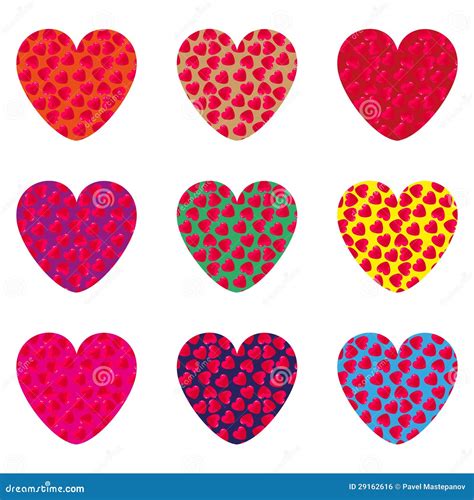 Nine Hearts Stock Vector Illustration Of Circle Romantic 29162616