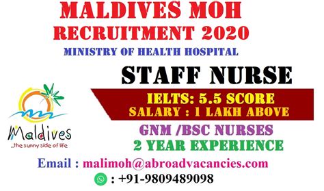Nestled amongst the breathtakingly exotic kaafu atoll and. Staff Nurse Vacancy 2020 | Latest Health Care Jobs ...