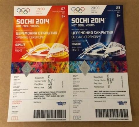2014 Sochi Russia Opening And Closing Ceremony Full Unused Olympic