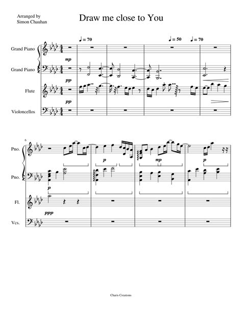 Draw Me Close To You Sheet Music For Piano Flute Strings Group Solo
