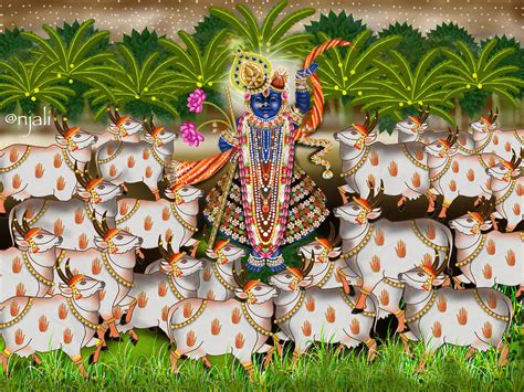 Shrinathji Pichwai Art Digital Art By Anjali Swami Pixels