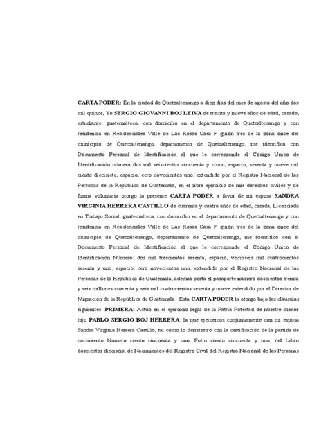Modelo Carta Autorizacion Viaje Hijo Colombia Modelo De Informe