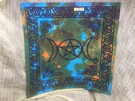Triple Moon With Pentagram Altar Cloth Witch Decoration Wiccan Etsy