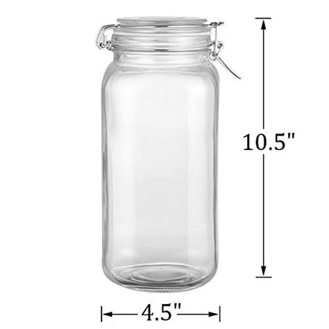 Kingrol 3 Pack 75 Ounces22 Liters Square Glass Jars With Airtight Lid