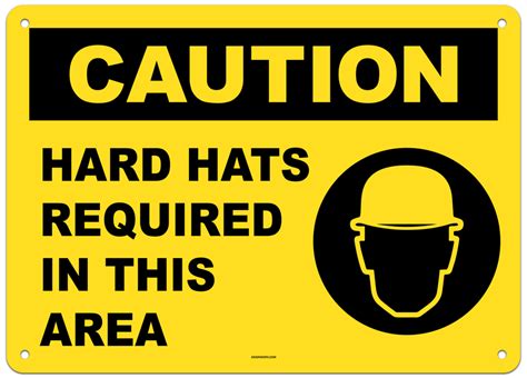 Caution Hard Hats Required In This Area Sign