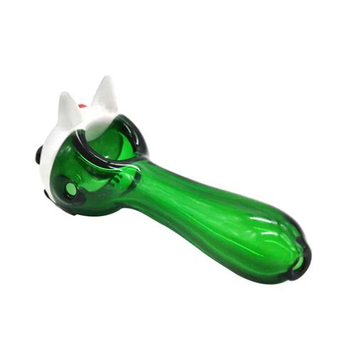 New Arrival Cute Cat Glass Pipes 4 0cm Length Green Glass Smoking Pipes Ph091 Hengyi China