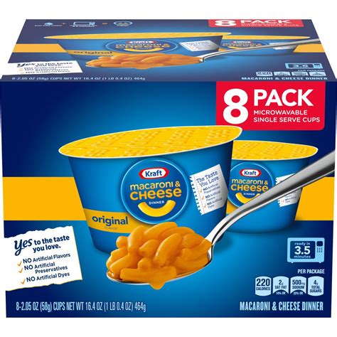 Kraft Easy Mac Original Flavor Macaroni And Cheese Dinner Cups 8 25 Oz Cups