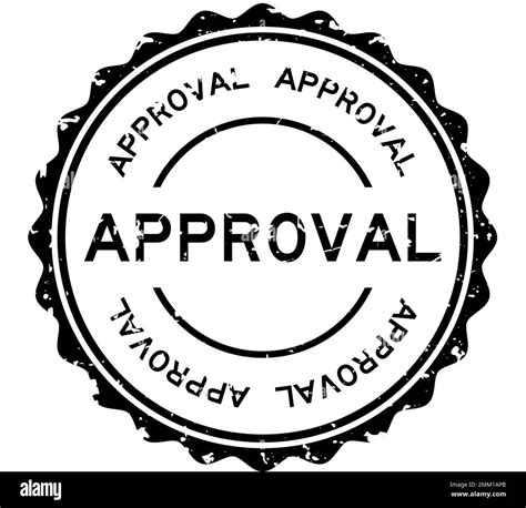 Grunge Black Approval Word Round Rubber Seal Stamp On White Background