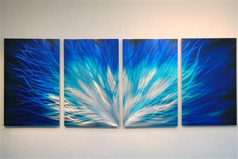 Fiamma Blue Abstract Metal Wall Art Contemporary Modern Decor On Storenvy