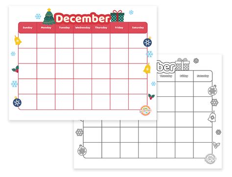 Free Printable December Calendar Kids Activities Blog