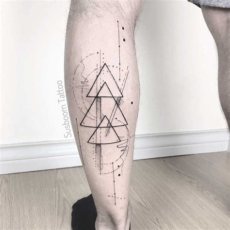 Triangles Tattoo On Calf Dreieckiges Tattoos Trendy Tattoos Unique