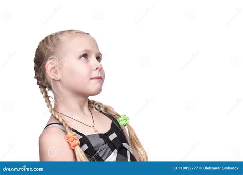 Portrait Of A Girl Looking Sideways Stock Image Image Of Female Blond 110052777