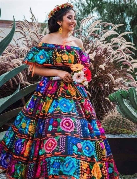 Colorful Chiapas Style Dress Custom Made Hand Embroidered Etsy In