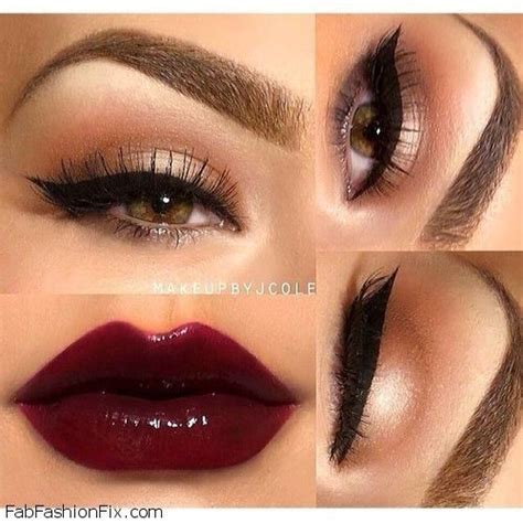 Dark Red Lips And Cat Eyes Makeup Look Possibilities Possibilities