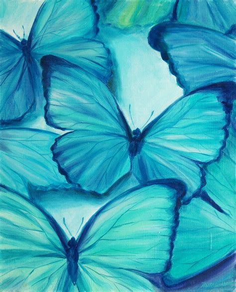 Afdrukken Op Canvas Van Mijn Schilderij Butterfly Mоrfo Home Decor