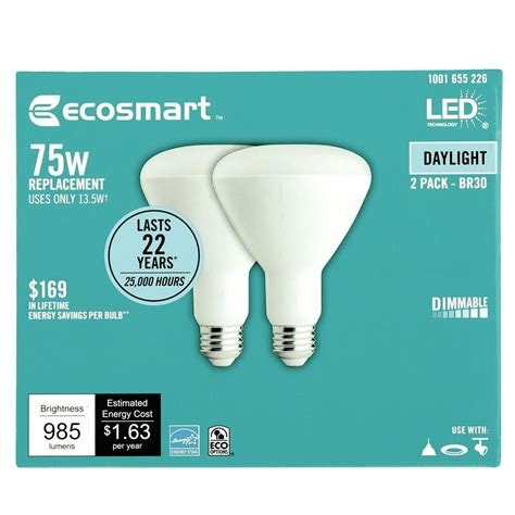 Ecosmart 75 Watt Equivalent Br30 Dimmable Energy Star Led Light Bulb