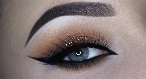 Warm Brown Glitter Cateye Makeup Tutorial Cat Eye Makeup Tutorial