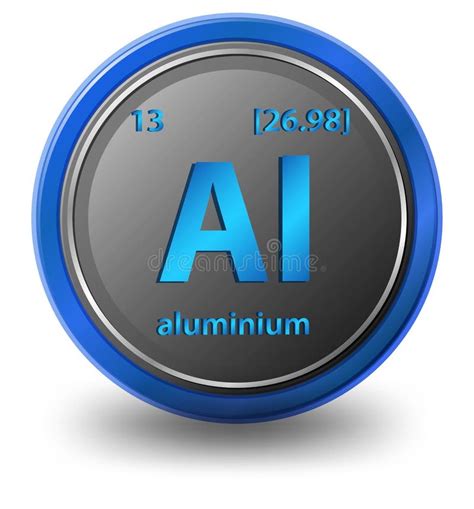 Aluminium Chemical Element Periodic Table Symbol Stock Illustration