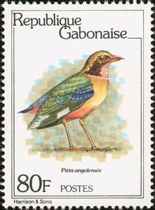 Stamp African Pitta Pitta Angolensis Gabon Birds Mi Ga Sn Ga