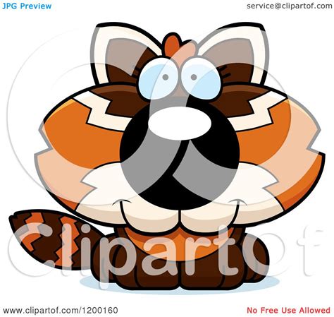 Cartoon Of A Cute Happy Red Panda Cub Royalty Free Vector Clipart By