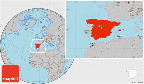 You can download svg, png and jpg files. Gray Location Map of Spain