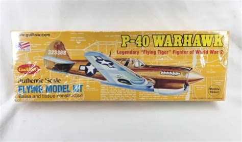 P 40 Warhawk 501 Guillows Balsa Wood Model Flying Tiger Wwii Fighter