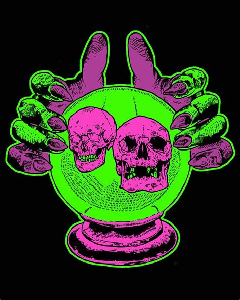 Spooky Cover Art Design Skull Art Psychedelic Poster