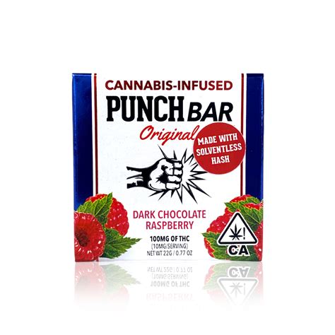 Punch Edible Dark Chocolate Raspberry Punch Bar 100mg