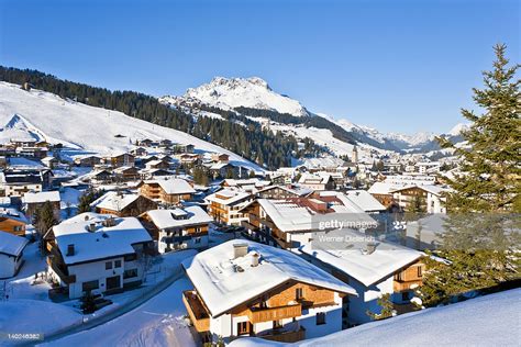 River in austria and germany flowing from vorarlberg north into the danube river. Lech Am Arlberg Ski Resort In Vorarlberg Austria Stock ...