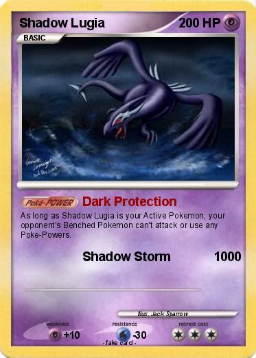 Answer:yes, shadow lugia is a real card and was released as a promotional card. Pokémon Shadow Lugia 1720 1720 - Dark Protection - My Pokemon Card