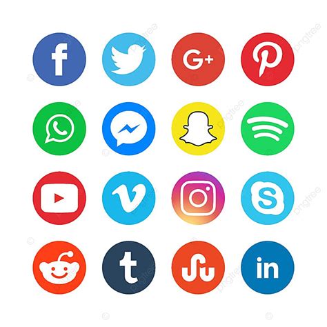 Colorful Circular Social Media Icons Abstract App Black Png And
